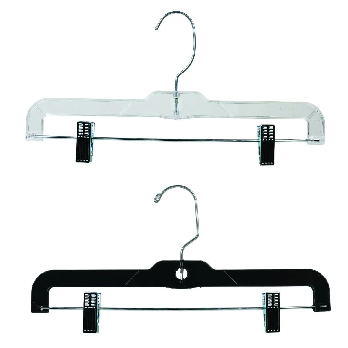 14" Pant Hangers | Black & Clear | 100 Pk - Eddie's Hang-Up Display Ltd.