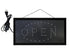 LED Open Sign showing power supply cord and hanging chain