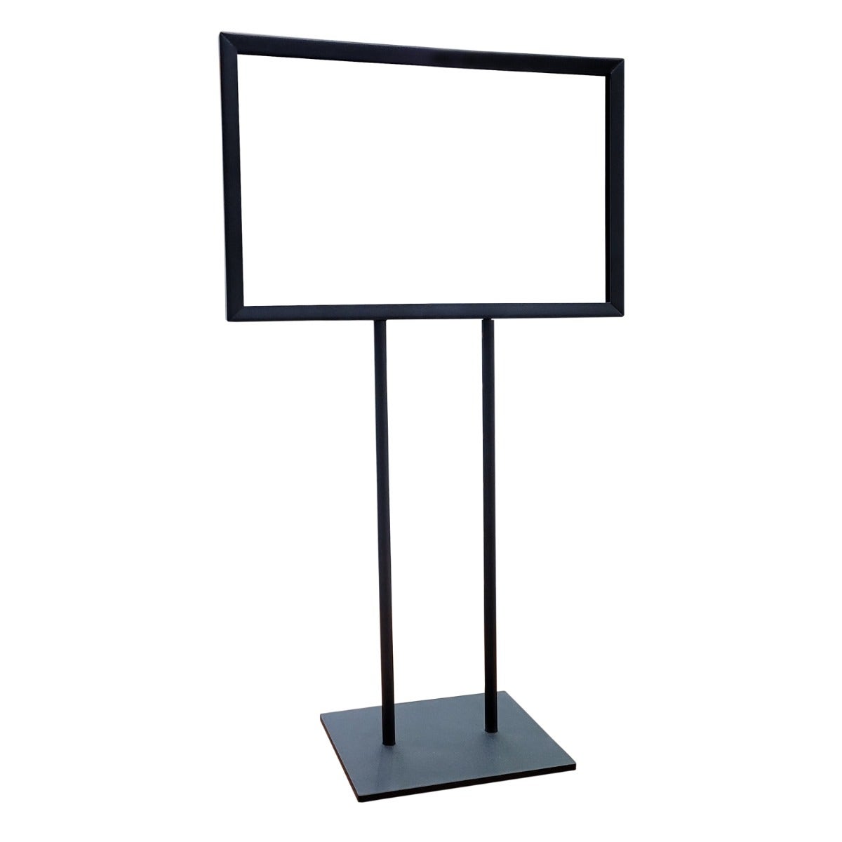 Sign Holder with 12" Posts | Matte Black | 7"h x 11"w - Eddie's Hang-Up Display Ltd.