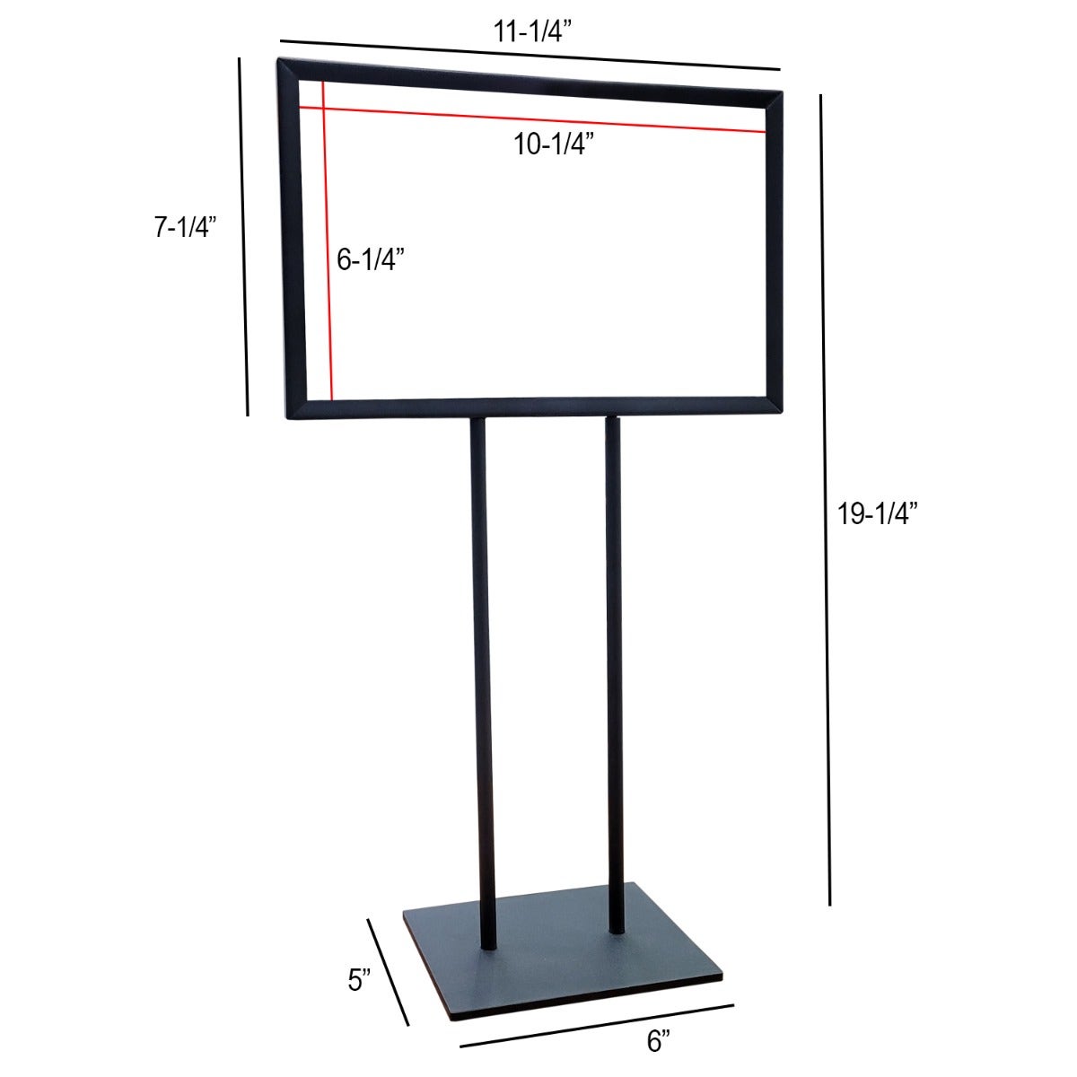 Sign Holder with 12" Posts | Matte Black | 7"h x 11"w - Eddie's Hang-Up Display Ltd.