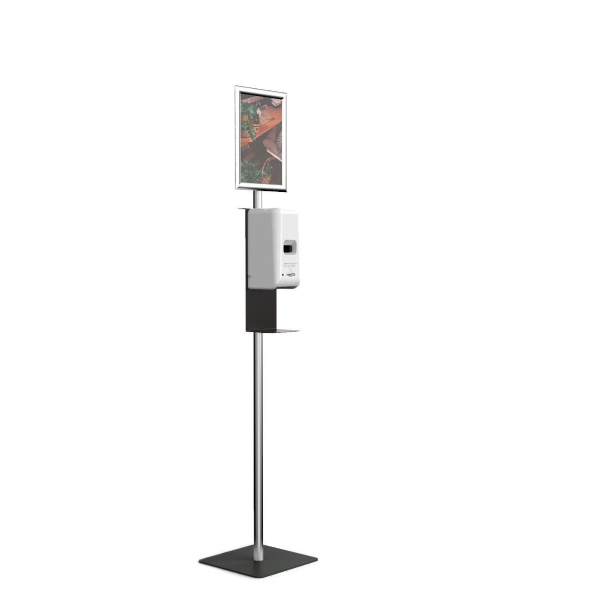 Hand Sanitizer Stations With 8-1/2" x 11" Sign Holder | Auto Dispenser | Liquid & Gel - Eddie's Hang-Up Display Ltd.