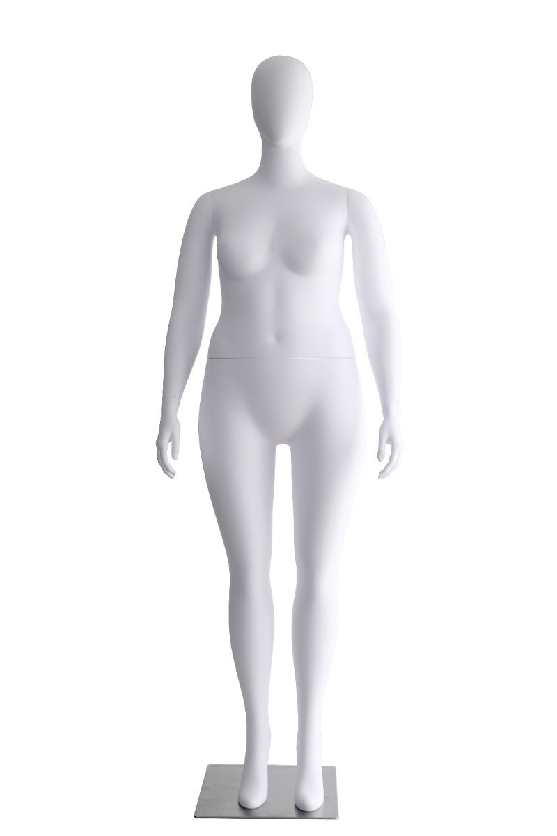 Plus Size Mannequin | Abstract Female | Gloss White - Eddie's Hang-Up Display Ltd.