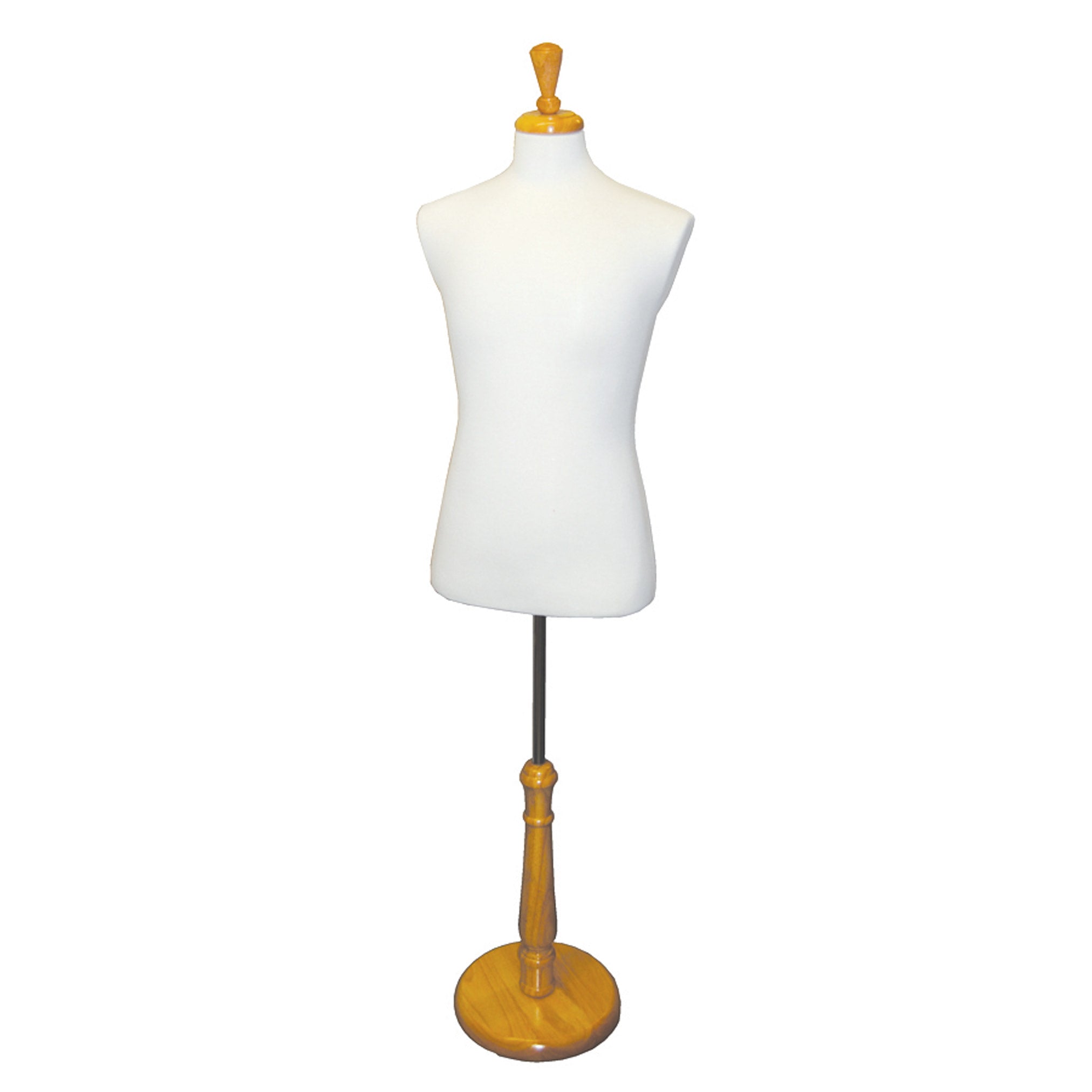 Male Suit Form | Cream Torso | Adjustable Tall Wooden Base | Dressmaker Mannequin - Eddie's Hang-Up Display Ltd.