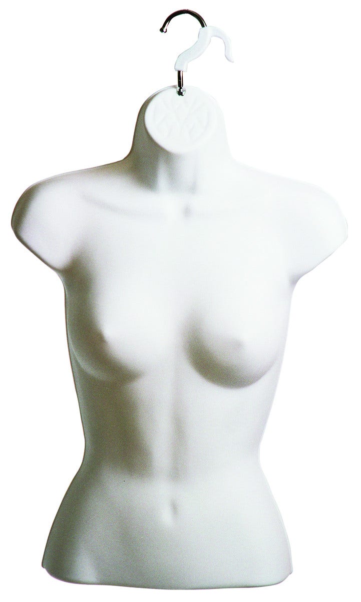 Female Hanging  Shirt Forms | PVC - Eddie's Hang-Up Display Ltd.