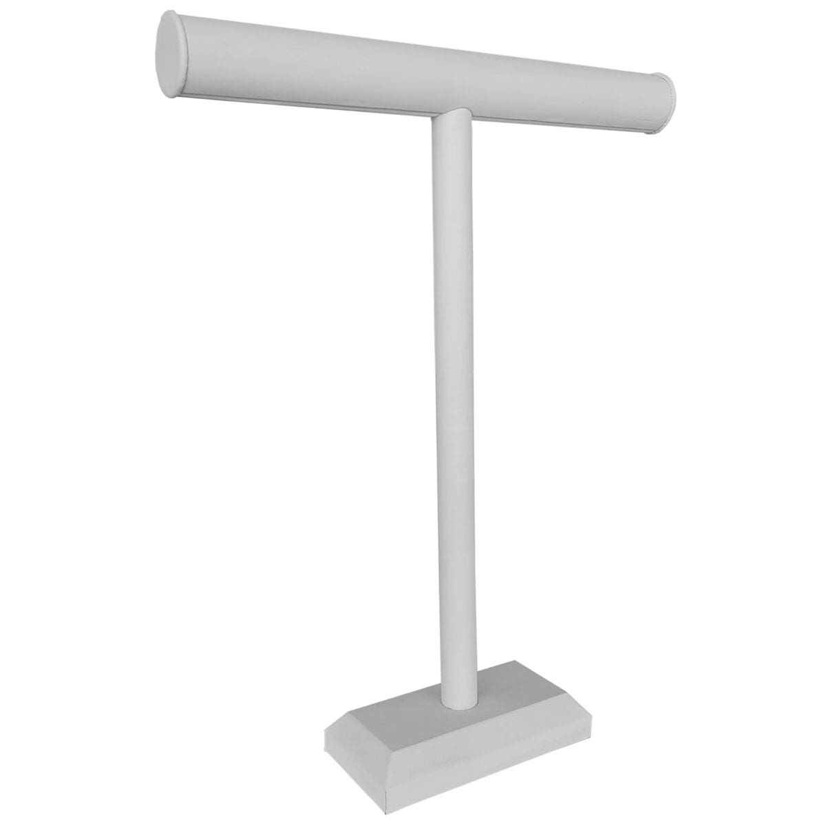 Large Jewellery T Bar | White Leatherette - Eddie's Hang-Up Display Ltd.