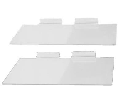 Flat Shelf for Slatwall | Clear - Eddie's Hang-Up Display Ltd.