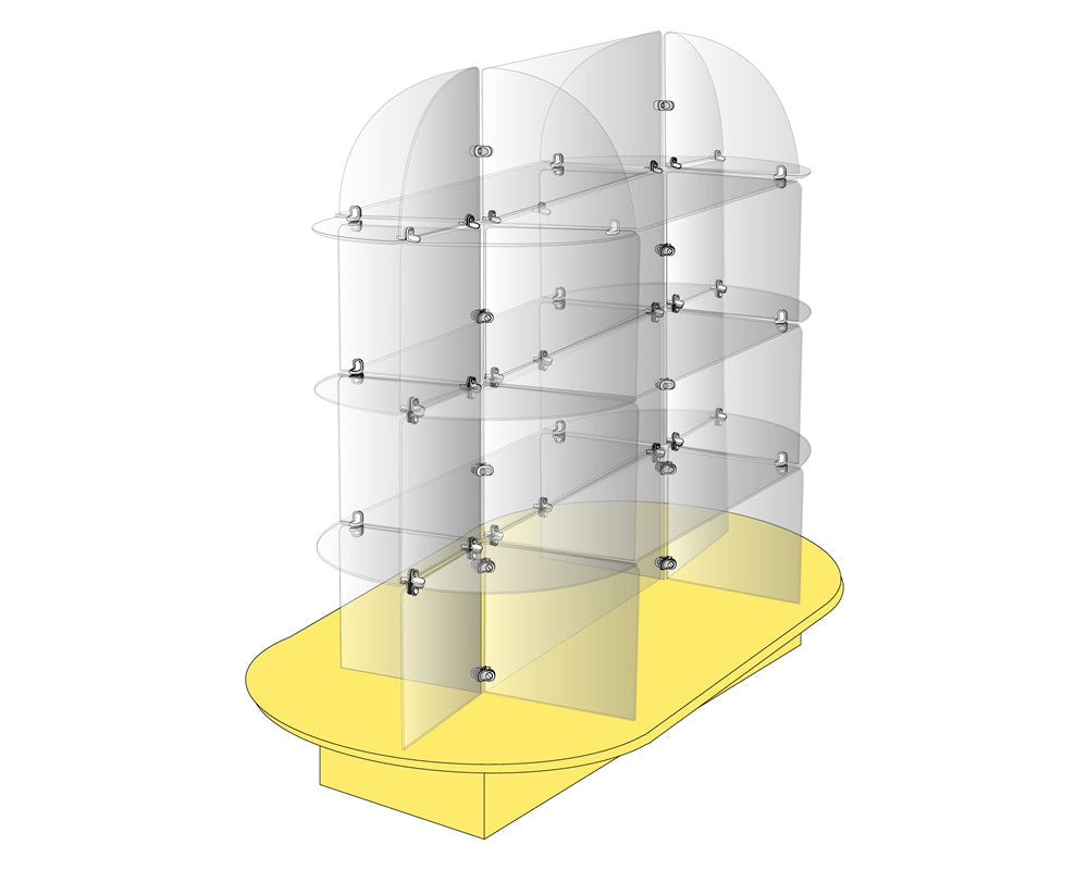 Oval Glass Shelving Unit | Retail Display - Eddie's Hang-Up Display Ltd.