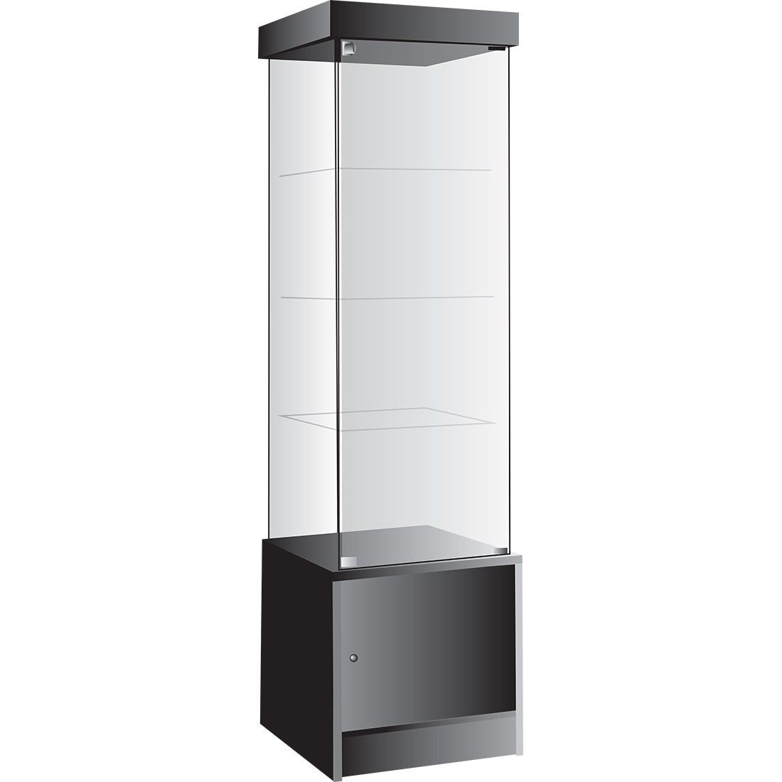 Glass Display Case Tower | Single Wide | LED Lights - Eddie's Hang-Up Display Ltd.