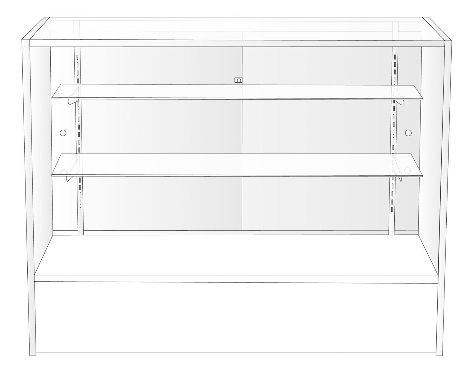 Retail Counter & Glass Display Case Combo | 2 Shelves - Eddie's Hang-Up Display Ltd.