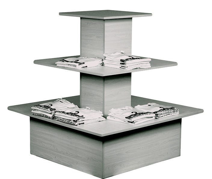 Three Tier Merchandising Display Tables | Centered - Eddie's Hang-Up Display Ltd.