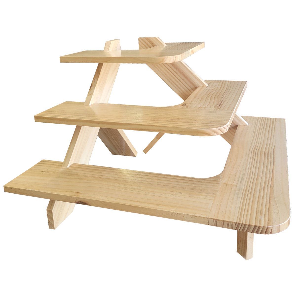 Wooden 3 Tier Corner Product Riser