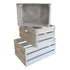 Nesting Wooden Display Crates | Collapsible | Grey Washed |Set of 3 - Eddie's Hang-Up Display Ltd.