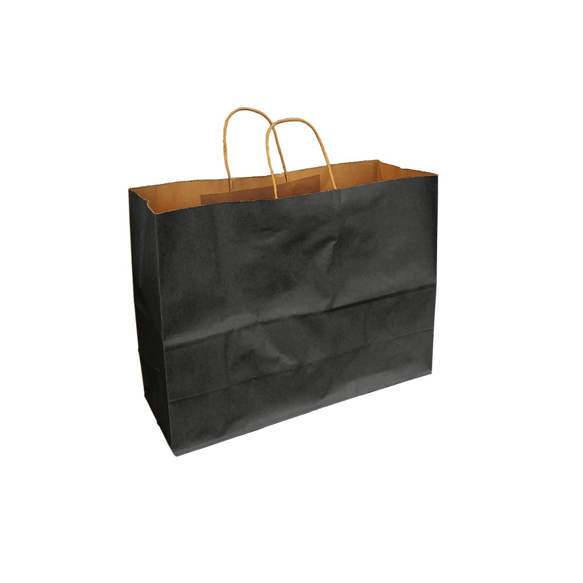 Black 100% Recycled Kraft Paper Bags With Handles - Eddie's Hang-Up Display Ltd.