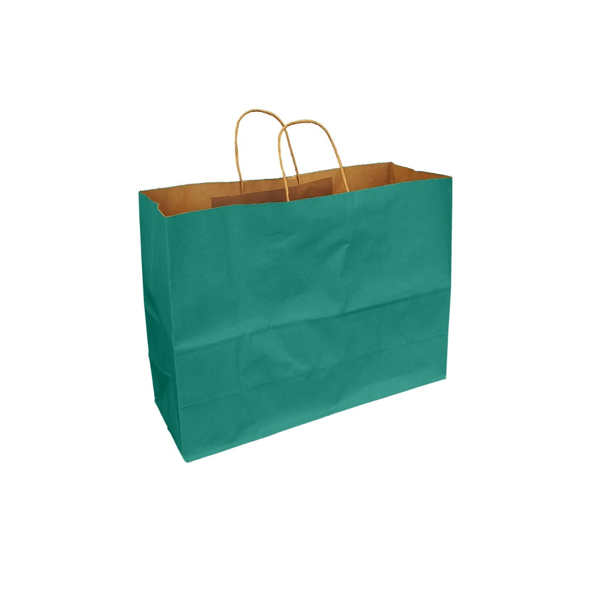 Aqua Teal 100% Recycled Kraft Paper Bags With Handles - Eddie's Hang-Up Display Ltd.