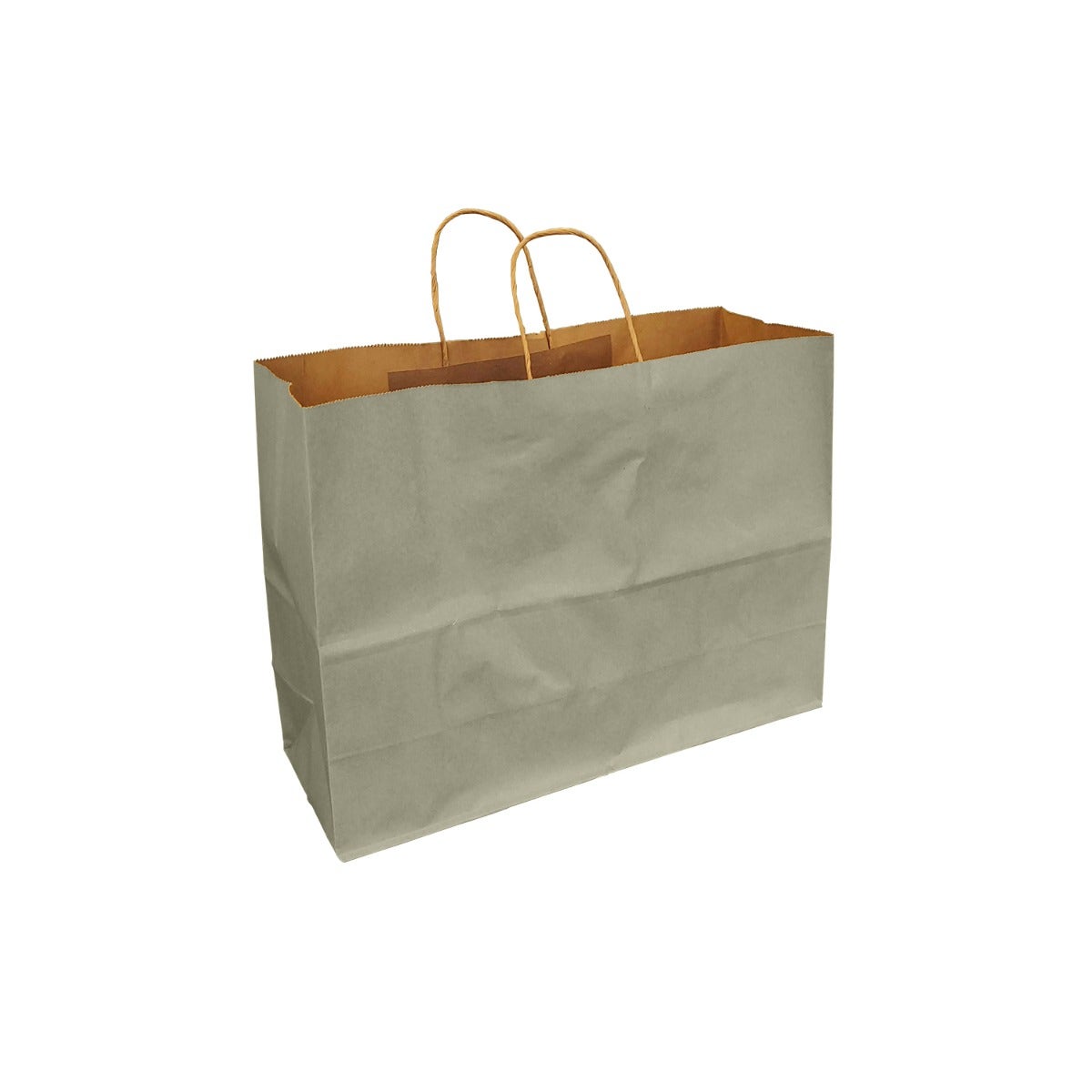 Silver Pewter 100% Recycled Kraft Paper Bags With Handles - Eddie's Hang-Up Display Ltd.