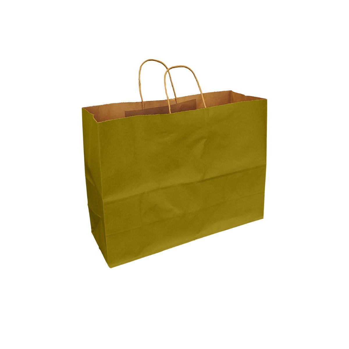 Metallic Gold 100% Recycled Kraft Paper Bags With Handles - Eddie's Hang-Up Display Ltd.