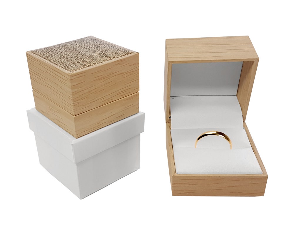 Hinged Jewellery Boxes | Natural Wood Pattern - Eddie's Hang-Up Display Ltd.