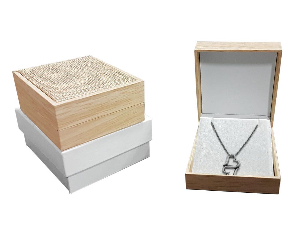 Hinged Jewellery Boxes | Natural Wood Pattern - Eddie's Hang-Up Display Ltd.