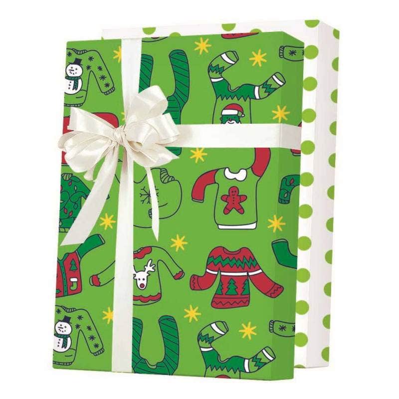 Ugly Sweater Reversible Gift Wrap