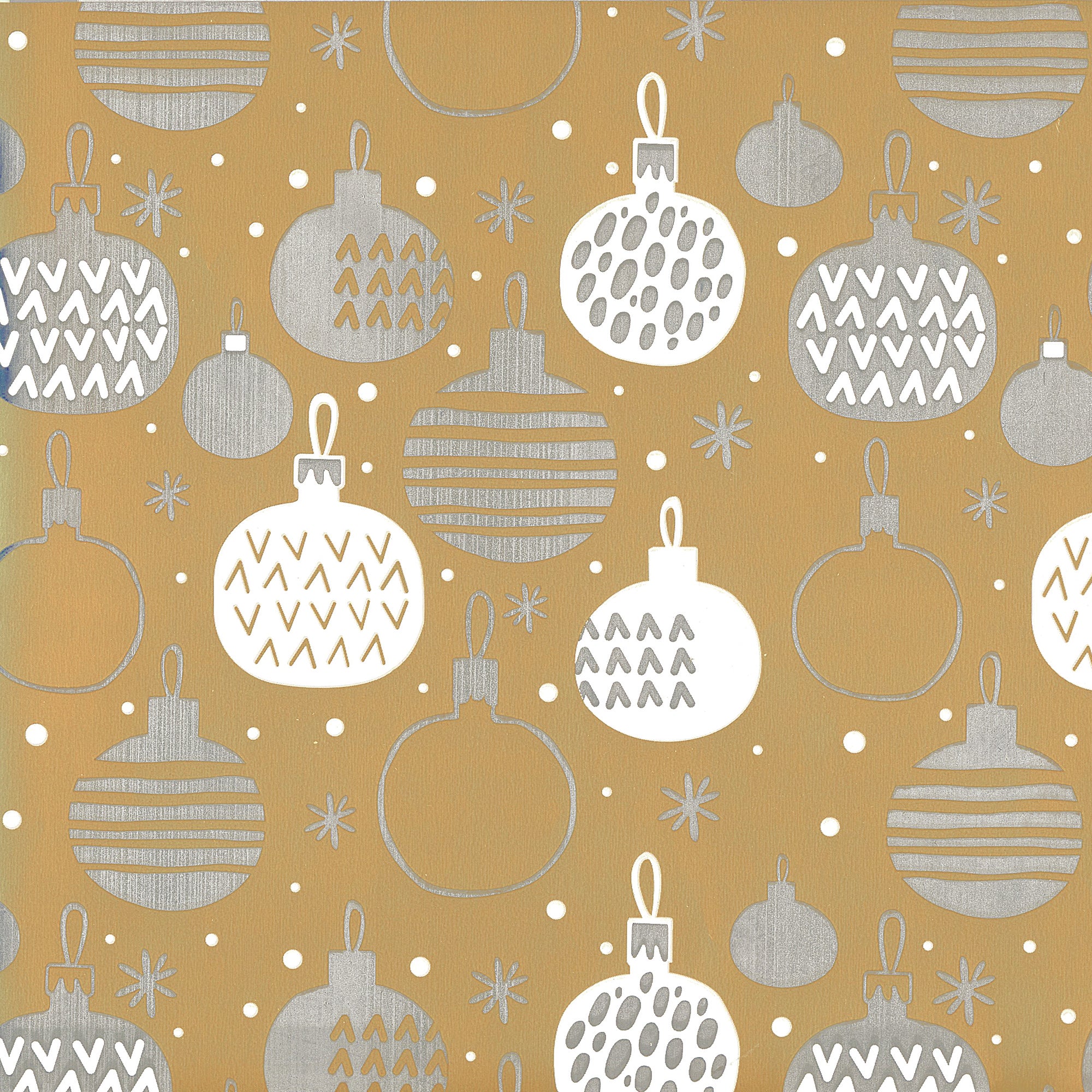 Gold Ornaments Metallic Gift Wrap