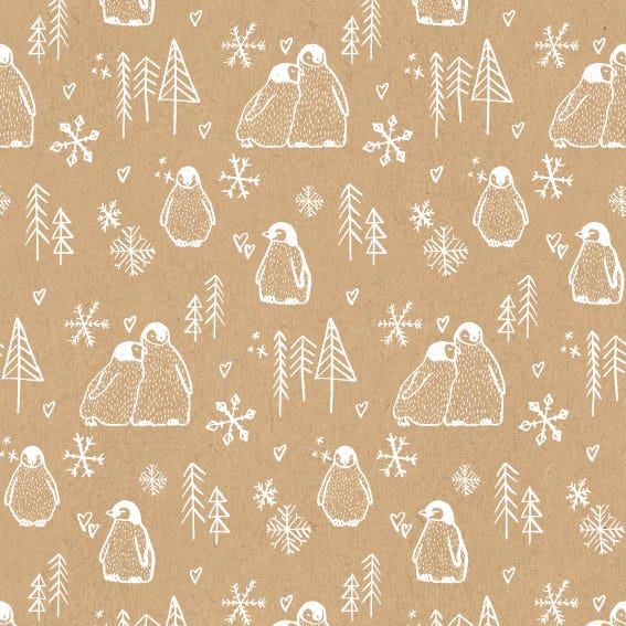 Christmas Stripe Kraft Gift Wrap