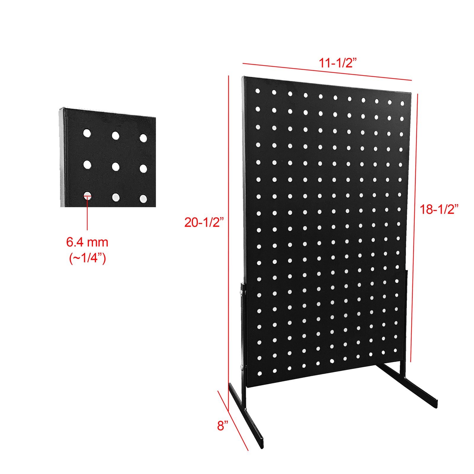 metal peg display with dimensions