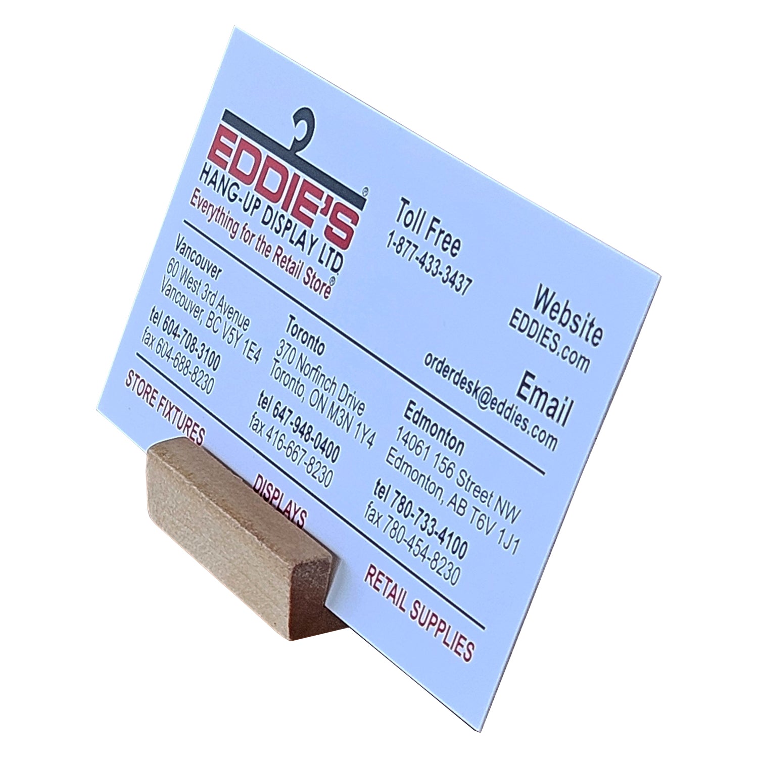 Wood Block Ticket Holder | 25 Pack - Eddie's Hang-Up Display Ltd.