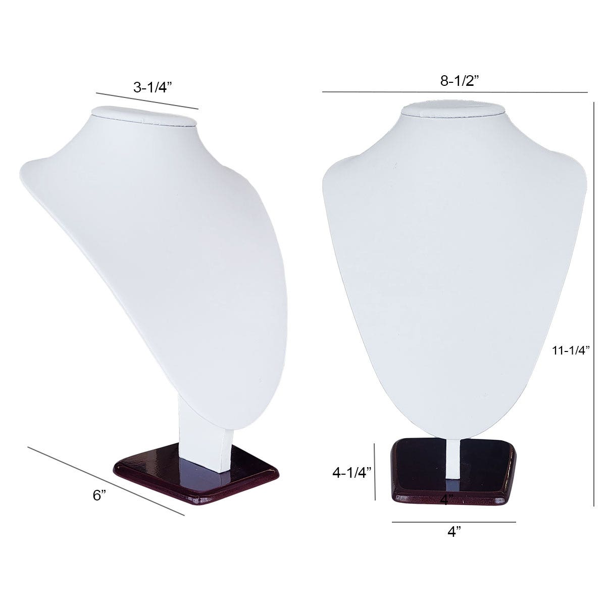 Necklace Form |11-1/4" High | White Leatherette - Eddie's Hang-Up Display Ltd.