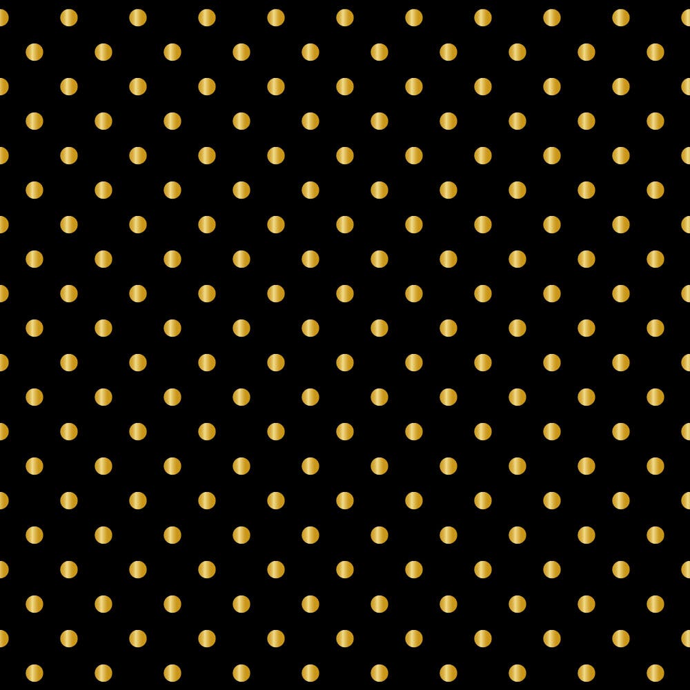 Gold Dot On Black Gift Wrap | 24