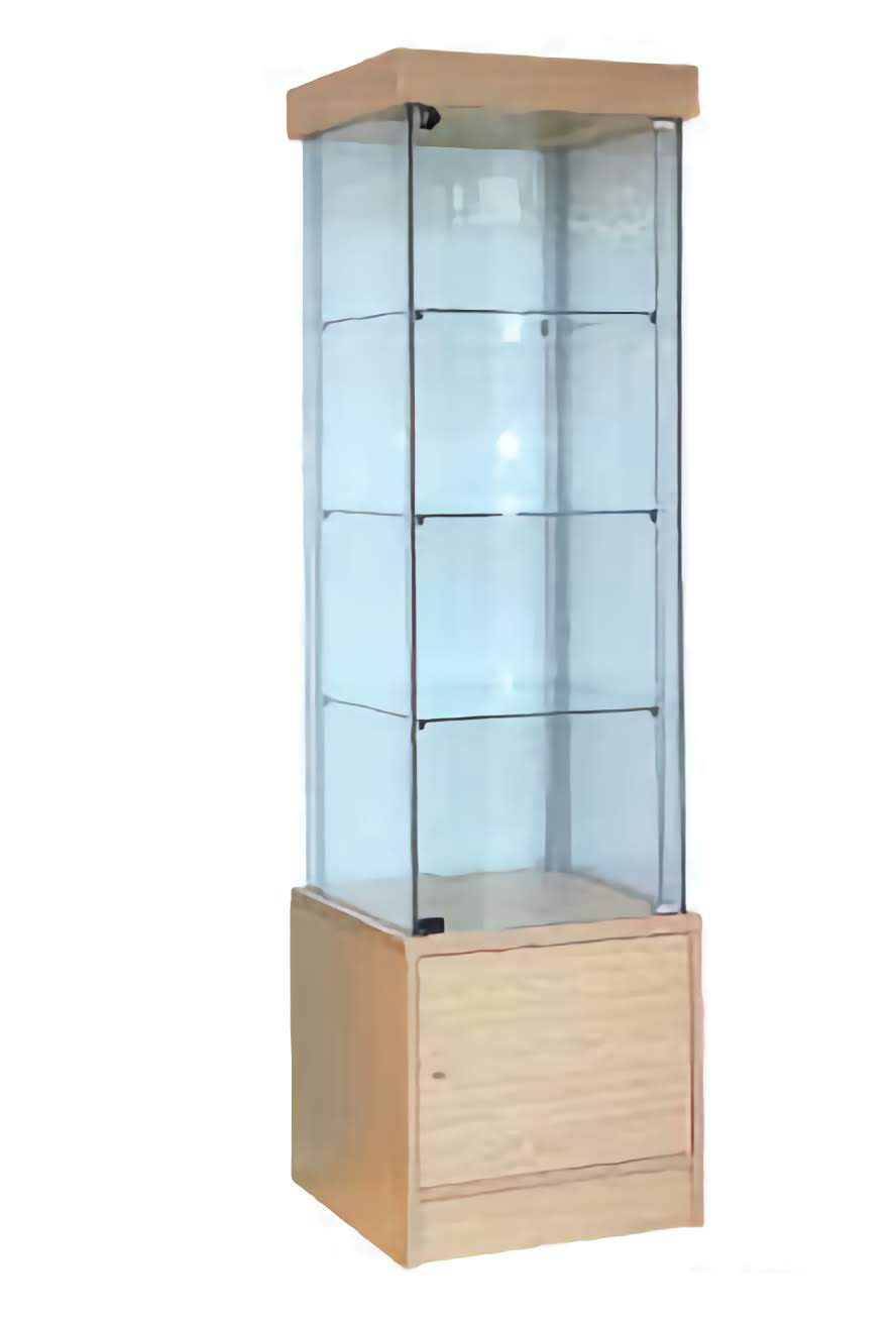 Glass Display Case Tower | Single Wide | LED Lights - Eddie's Hang-Up Display Ltd.