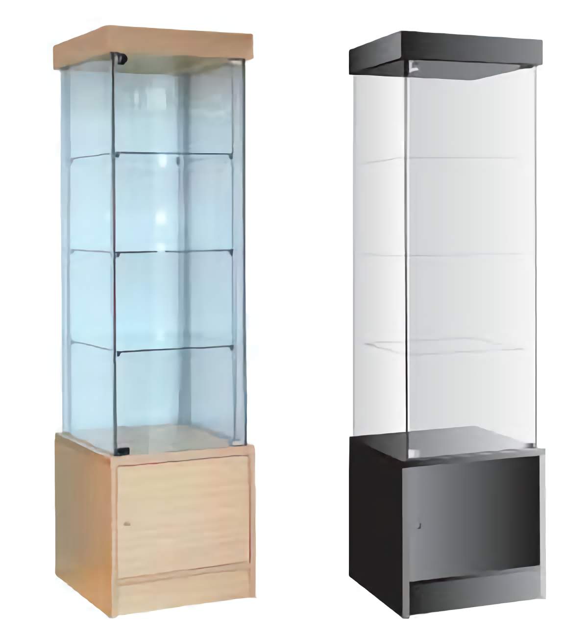 Glass Display Case Tower | Single Wide | LED Lights - Eddie's Hang-Up Display Ltd.