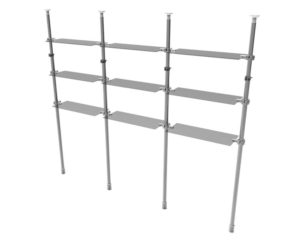 Triple Wide 3 Tier Shelf Unit | Kupo - Eddie's Hang-Up Display Ltd.