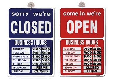 Open/Closed Business Sign 9-1/2