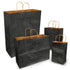 Black 100% Recycled Kraft Paper Bags With Handles - Eddie's Hang-Up Display Ltd.